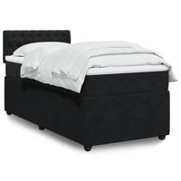 Boxspring met matras fluweel zwart 140x190 cm - thumbnail