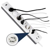 REV 0015654103 Stekkerdoos met schakelaar Wit Randaarde stekker 1 stuk(s) - thumbnail