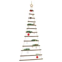 Hangende kerstboom met topster 86x180 cm naturel tak - thumbnail