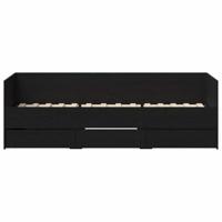 Dagbedframe met lades Zwart eiken 90 x 190 cm Bewerkt hout - thumbnail