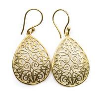Oorbellen Druppelvorm Goudkleurig Messing(30 mm) - thumbnail