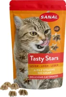 Sanal Tasty Stars kattensnoepjes lever 12 x 40g - thumbnail
