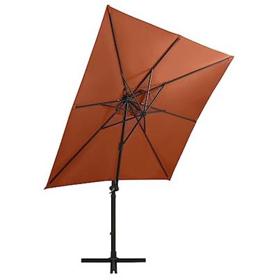 Zweefparasol met paal en LED-verlichting 250 cm terracottakleur Zweefparasol met paal en LED-verlichting 250 cm terracottakleur
