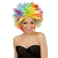 Punk pruik regenboog - thumbnail