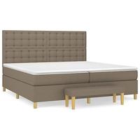 Boxspring met matras stof taupe 200x200 cm - thumbnail