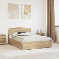Bedframe met hoofdeinde Sonoma Eiken 150 x 200 cm Bewerkt hout - thumbnail