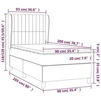 Boxspring met matras stof donkerbruin 90x200 cm - thumbnail