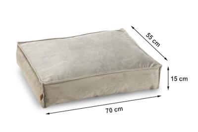 Designed by Lotte Ligkussen hond Nalino - Grijs 70 x 55 x 15 cm