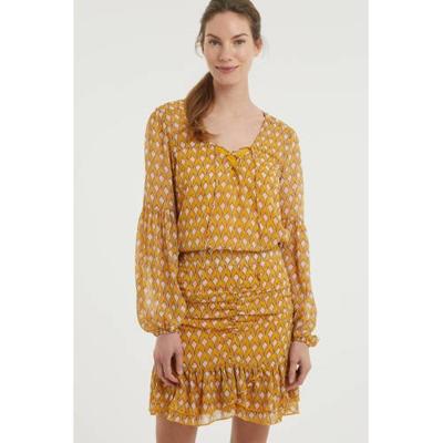 HARPER & YVE rok Roxy met all over print en volant geel