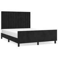 Bedframe zonder matras 140x190 cm fluweel zwart - thumbnail