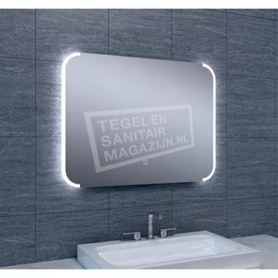 Bracket spiegel rechthoek met LED, dimbaar en spiegelverwarming 80 x 60 cm