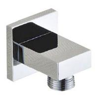 Luxe messing muur doucheaansluiting vierkant 1/2 - thumbnail