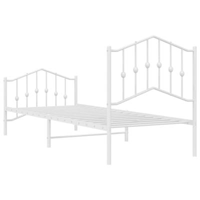 Bedframe met hoofd- en voeteneindemetaal wit 80x200 cm