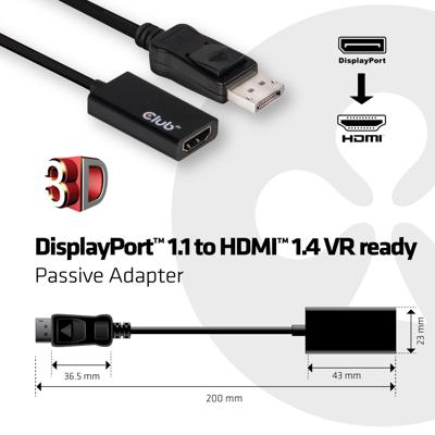 DisplayPort - HDMI 1.4 VR ready Passive Adapter Adapter DisplayPort - HDMI 1.4 VR ready Passive Adapter Adapter