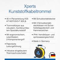 AS Schwabe 22631 Kabelhaspel 40.00 m Geel Randaarde stekker - thumbnail