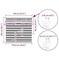 VidaXL Zebra rolgordijn 120x150 cm stofbreedte 115,9 cm donkergrijs - thumbnail