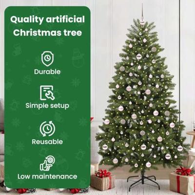 VidaXL Kunstkerstboom met 300 led groen 210 cm pvc en metaal