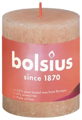 Bolsius rustiek stompkaars 80/68 roze Bolsius rustiek stompkaars 80/68 roze