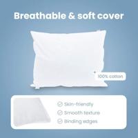 VidaXL Hoofdkussen met kussen 2 pcs wit 60 x 80 cm veren - thumbnail