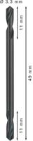 Bosch Accessoires Dubbele eindboor 3,3 x 11 x 49 mm 10st - 2608597585 - thumbnail