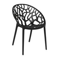 Stapelbare tuinstoel Palma - zwart - 78.5x58x59.5 cm - thumbnail