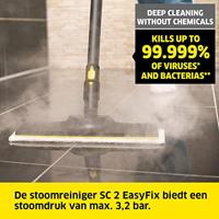 Kärcher SC 2 EasyFix Cilinder-stoomreiniger 1 l 1500 W Zwart, Geel - thumbnail