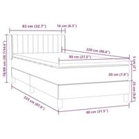 Boxspring met matras fluweel donkergrijs 80x220 cm - thumbnail