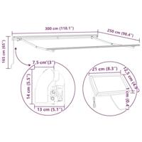 Luifel handmatig uittrekbaar en LED 300x250 cm antraciet en wit - thumbnail