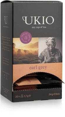 UKIO zwarte thee Earl Grey, individueel verpakt, pak van 20 stuks