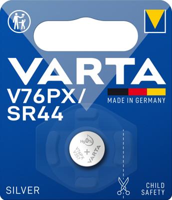 Varta Knoopcel V76PX 1.55 V 1 stuk(s) 145 mAh Zilveroxide SILVER Coin V76PX/SR44 Bli 1
