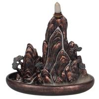 Backflow Wierook Houder Bronskleurige Eiland Polyresin (18 cm) - thumbnail