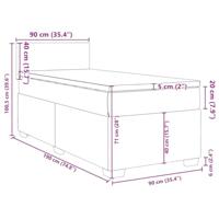 Boxspring met matras fluweel donkergrijs 90x190 cm - thumbnail