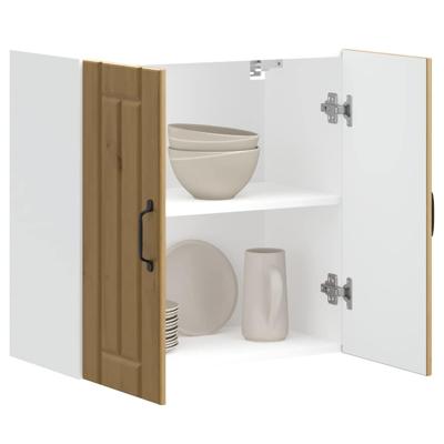 Keukenwandkast Lucca bewerkt hout artisanaal eikenkleur