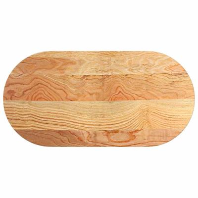 Tafelblad 100x50x4 cm ovaal massief eikenhout lichtbruin - thumbnail