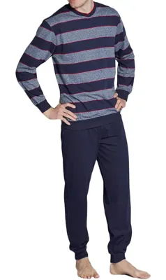 Heren pyjama - 452061 - Streep - Nos - Katoenen mannen nachtkleding - tricot