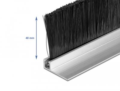 Delock Borstelstrips 40 mm met aluminium profiel gehoekt - lengte 1 m