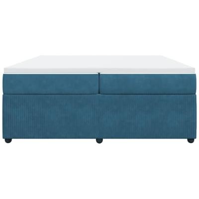 Boxspring met matras fluweel donkerblauw 200x200 cm