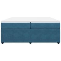 Boxspring met matras fluweel donkerblauw 200x200 cm - thumbnail