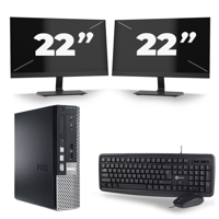 Dell Optiplex 790 USFF - Intel Core i5-2e Generatie - 8GB RAM - 256GB SSD - Windows 10 + 2x 22 inch Monitor - thumbnail