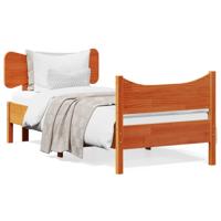 Bedframe zonder matras massief grenenhout wasbruin 90x190 cm - thumbnail
