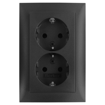Berker S1 Contactdoos | Inbouw | 2-voudig | Randaarde | Antraciet - 58.004.51 Berker S1 Contactdoos | Inbouw | 2-voudig | Randaarde | Antraciet - 58.004.51