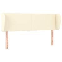 Hoofdbord met randen 147x23x78/88 cm kunstleer crèmekleurig - thumbnail