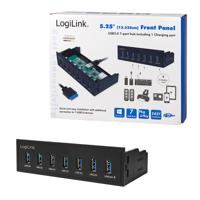LogiLink USB HUB 3.0, 7-Port, 5,25\ intern + snellader poort - thumbnail