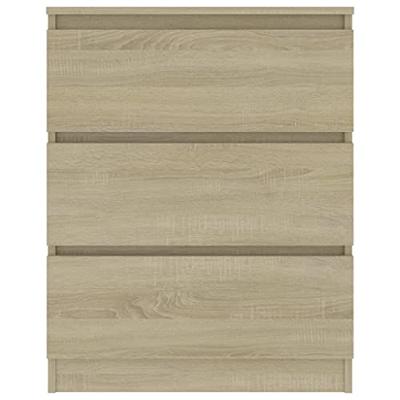Dressoir 60x35x76 cm bewerkt hout sonoma eikenkleurig