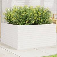Plantenbak 90x90x46 cm massief grenenhout wit - thumbnail