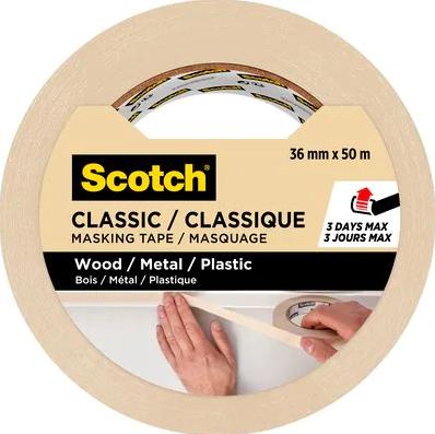 Afplaktape scotch classic 36mmx50m beige Afplaktape scotch classic 36mmx50m beige