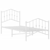 Bedframe met hoofd- en voeteneindemetaal wit 90x200 cm - thumbnail