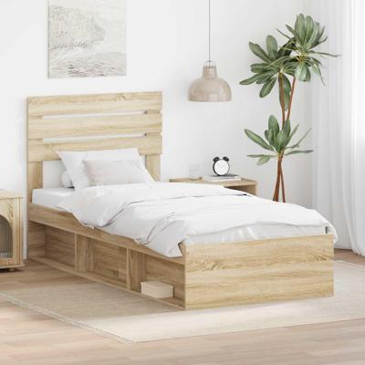 Bedframe Sonoma Eiken 90 x 200 cm Massief grenenhout