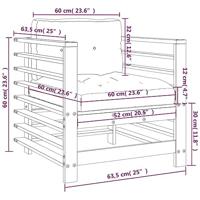 Tuinstoelen 2 st met kussens massief grenenhout honingbruin - thumbnail