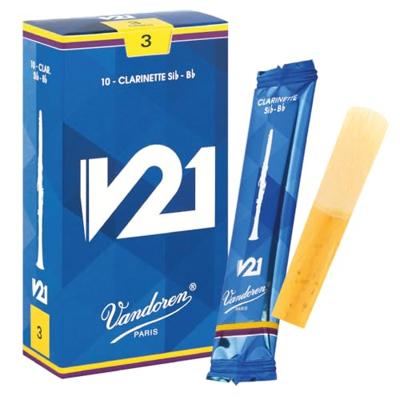 Vandoren V21 rieten Bb-klarinet 3, 10 stuks Vandoren V21 rieten Bb-klarinet 3, 10 stuks